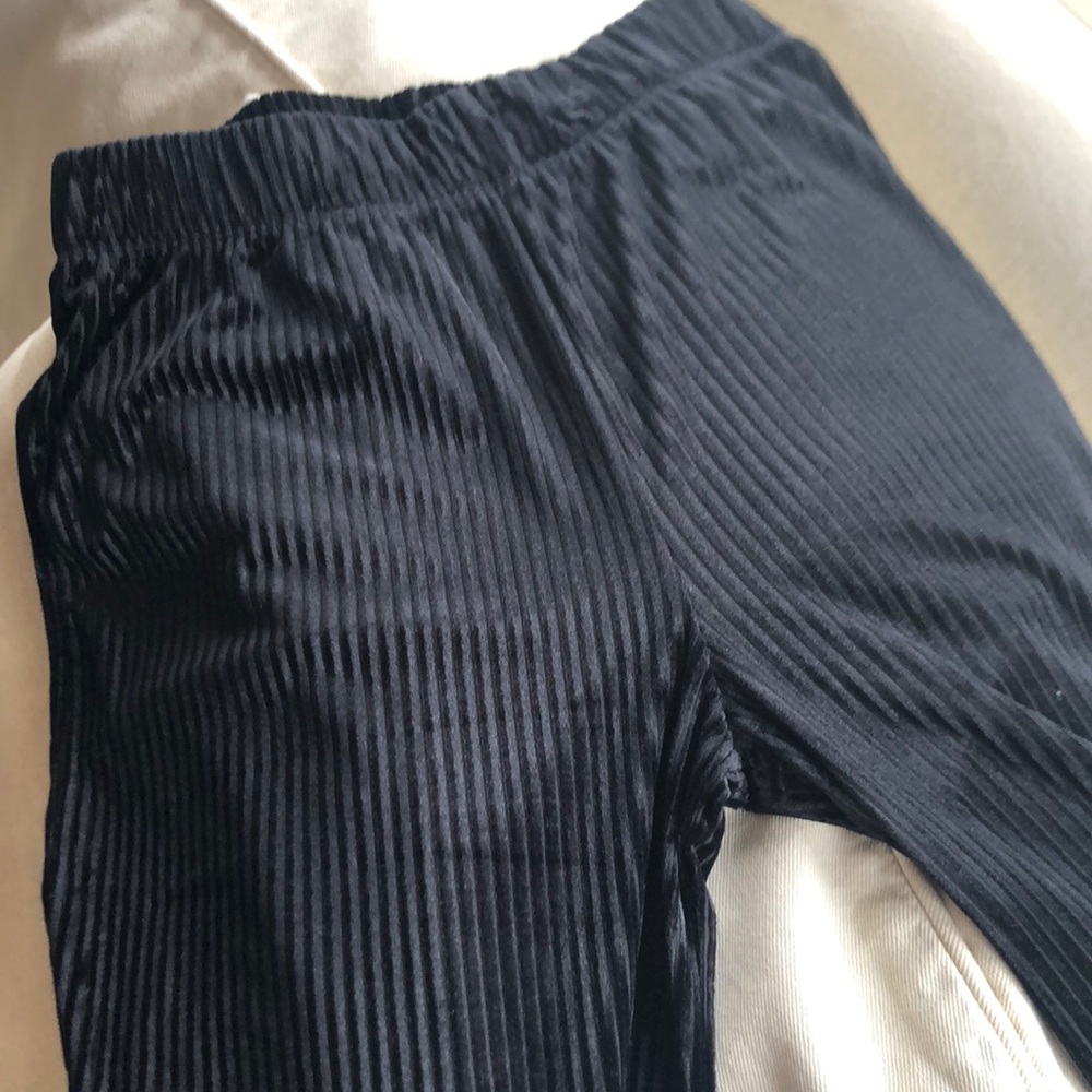 Tucker+Tate black striped velvet Girls L pants